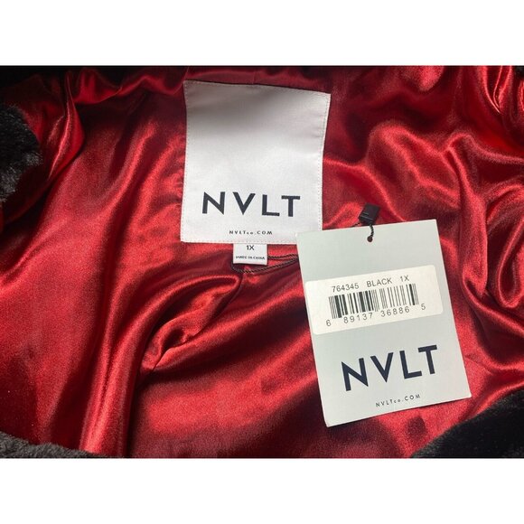 NVLT Hooded Faux Mink JACKET Black Sherpa Coat Womens Sz 1X NWT Anthropologie - Picture 12 of 12